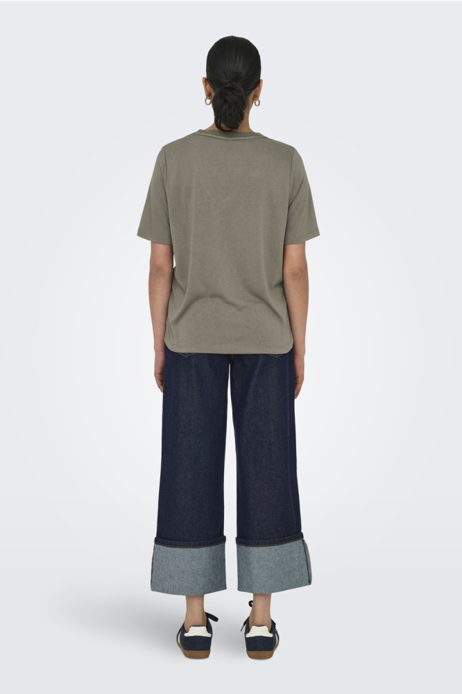 ONLELISE S/S V-NECK TOP JRS NOOS 15257390 WALNUT